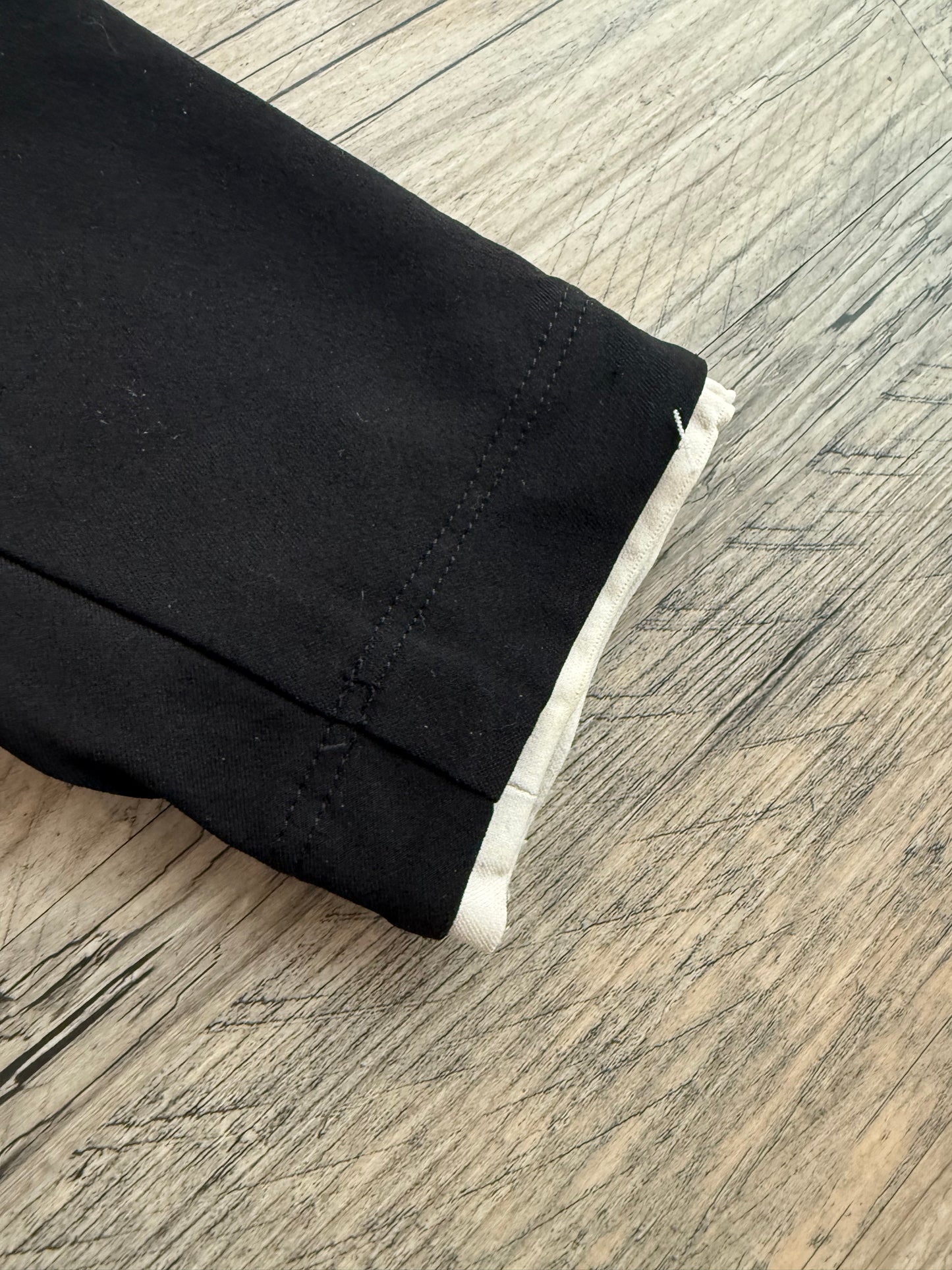 Charles Ancona Show Coat size 6 Black with Maroon/Gray collar