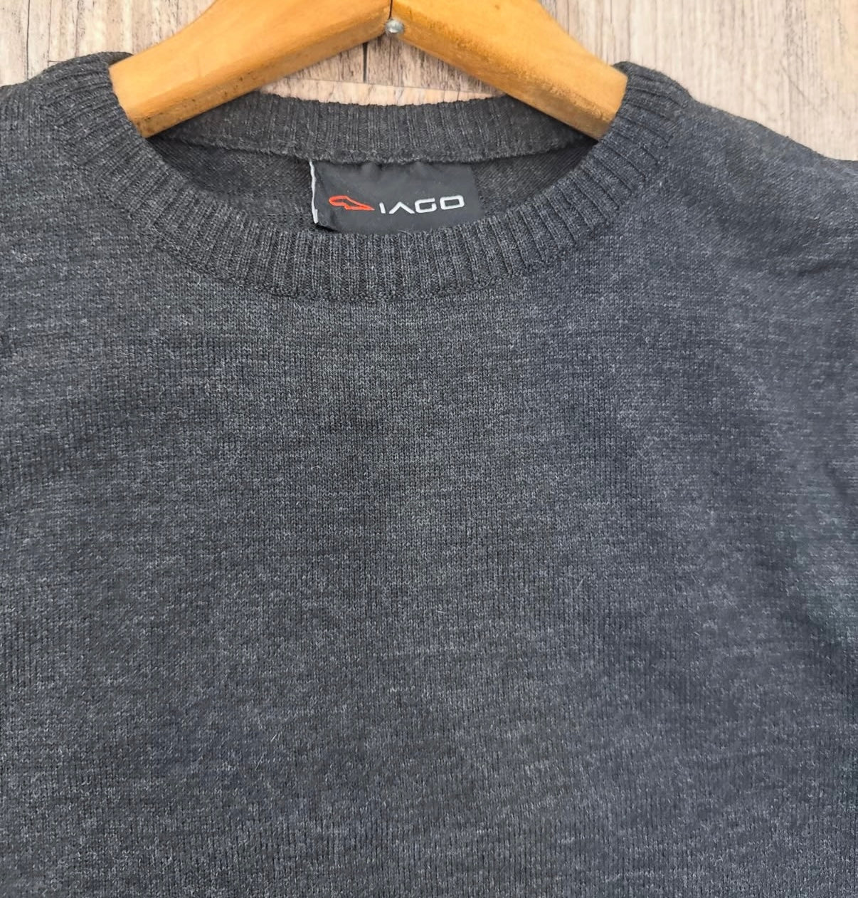 Iago Sweater Dark Grey with Elbow Patches XSmall