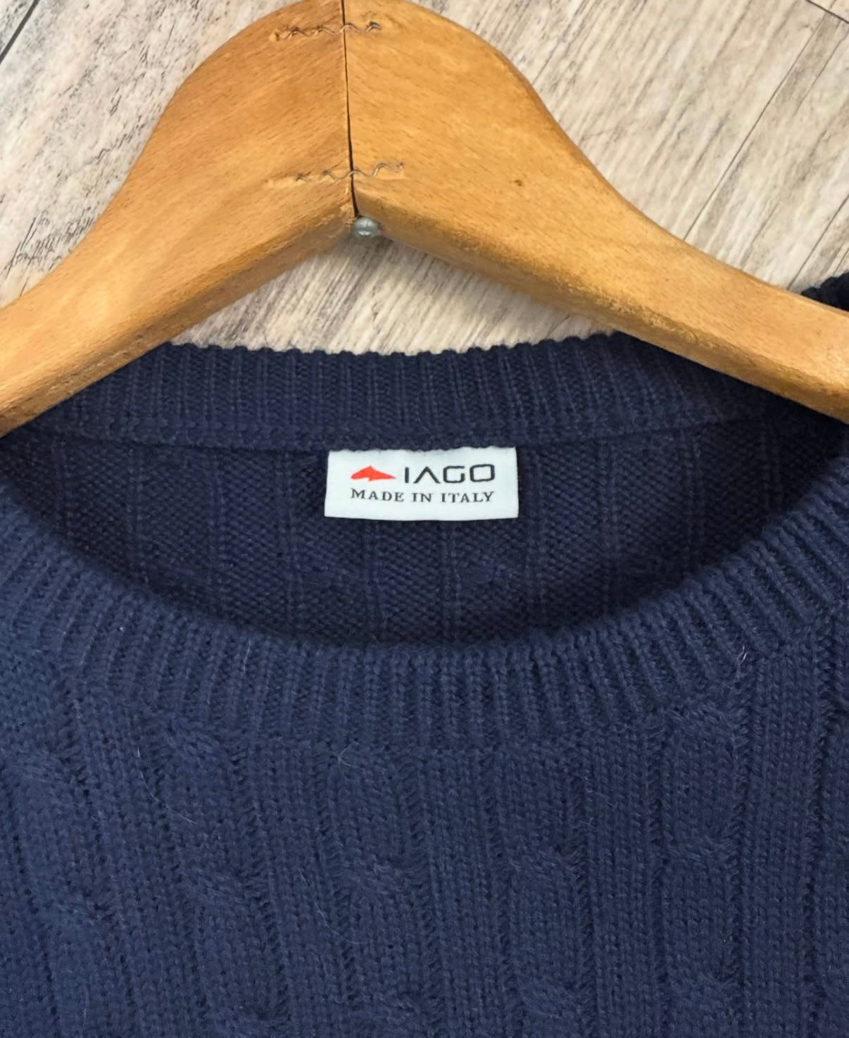 Iago Cableknit Swearer Navy Medium