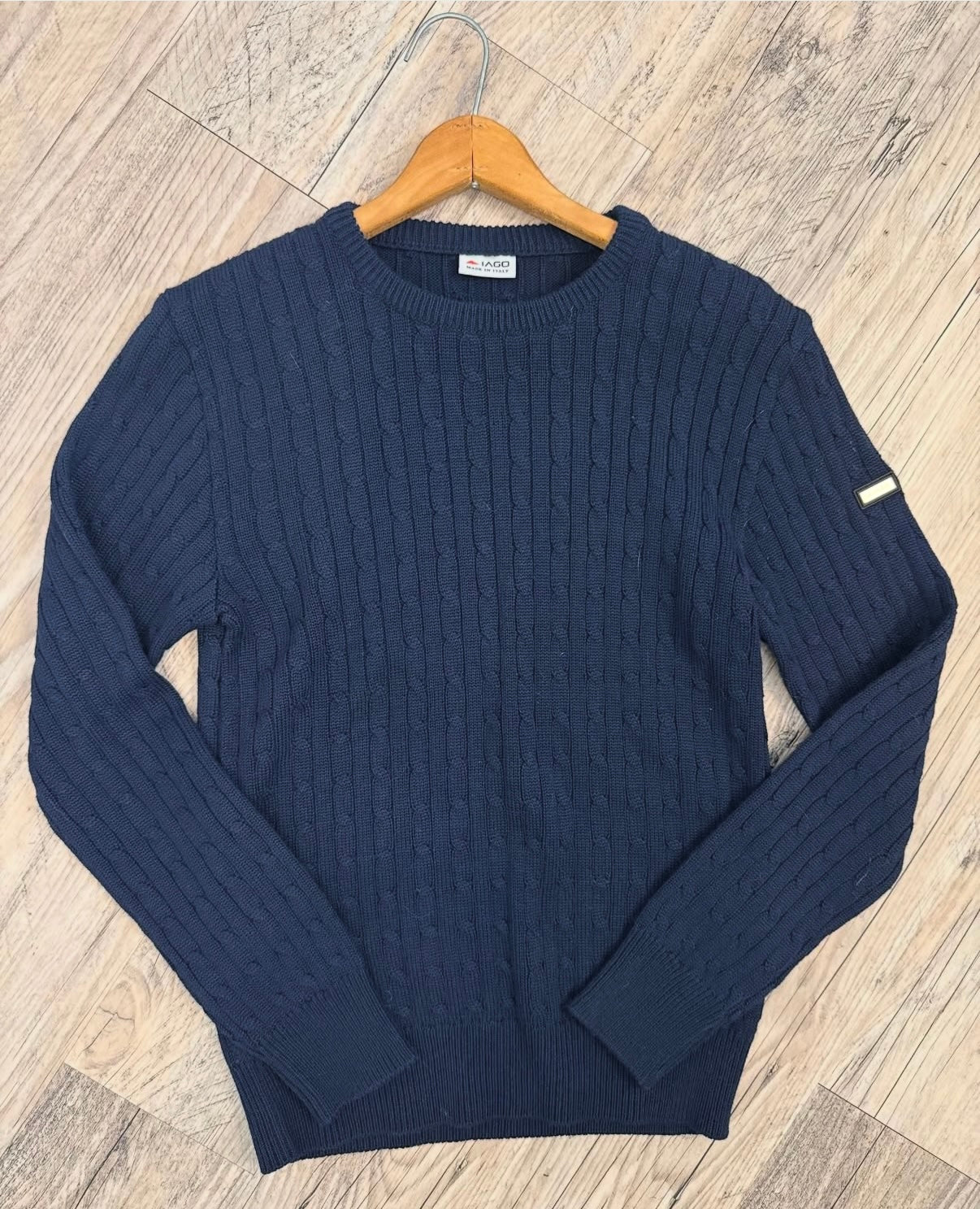 Iago Cableknit Swearer Navy Medium