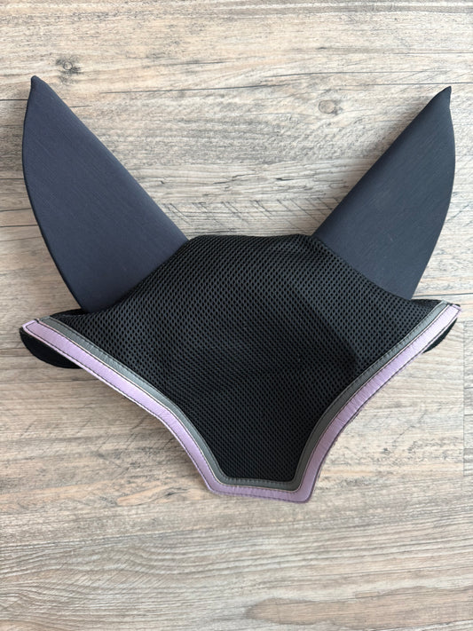 Equifit Silent Ear Bonnet Horse size Lilac Gray trim -