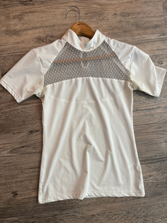 Equisite Show Shirt White Lace Mesh XS -