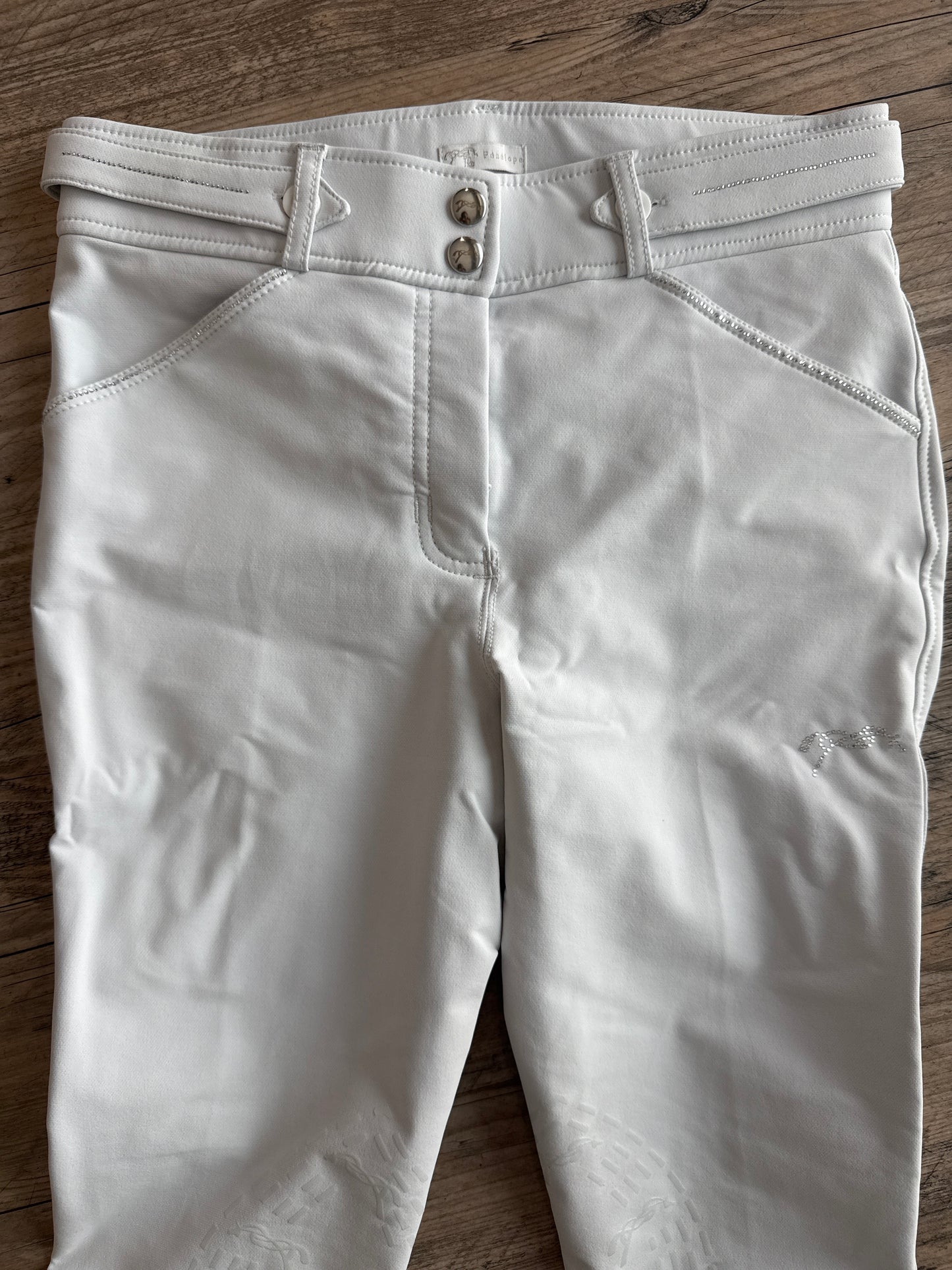 Penelope White Breeches with Rhinstones  IT42 -