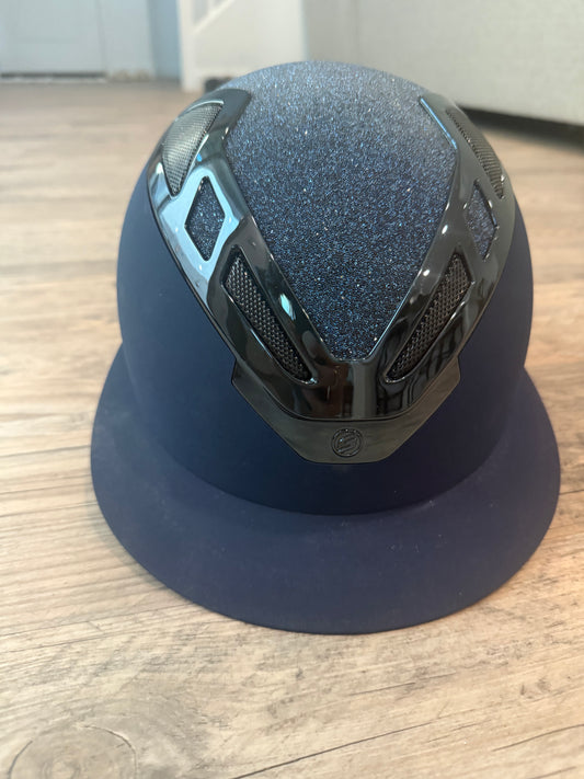 American Equus SUOMY APEX RIDING HELMET – BLING BLING BLUE NAVY Liner 52